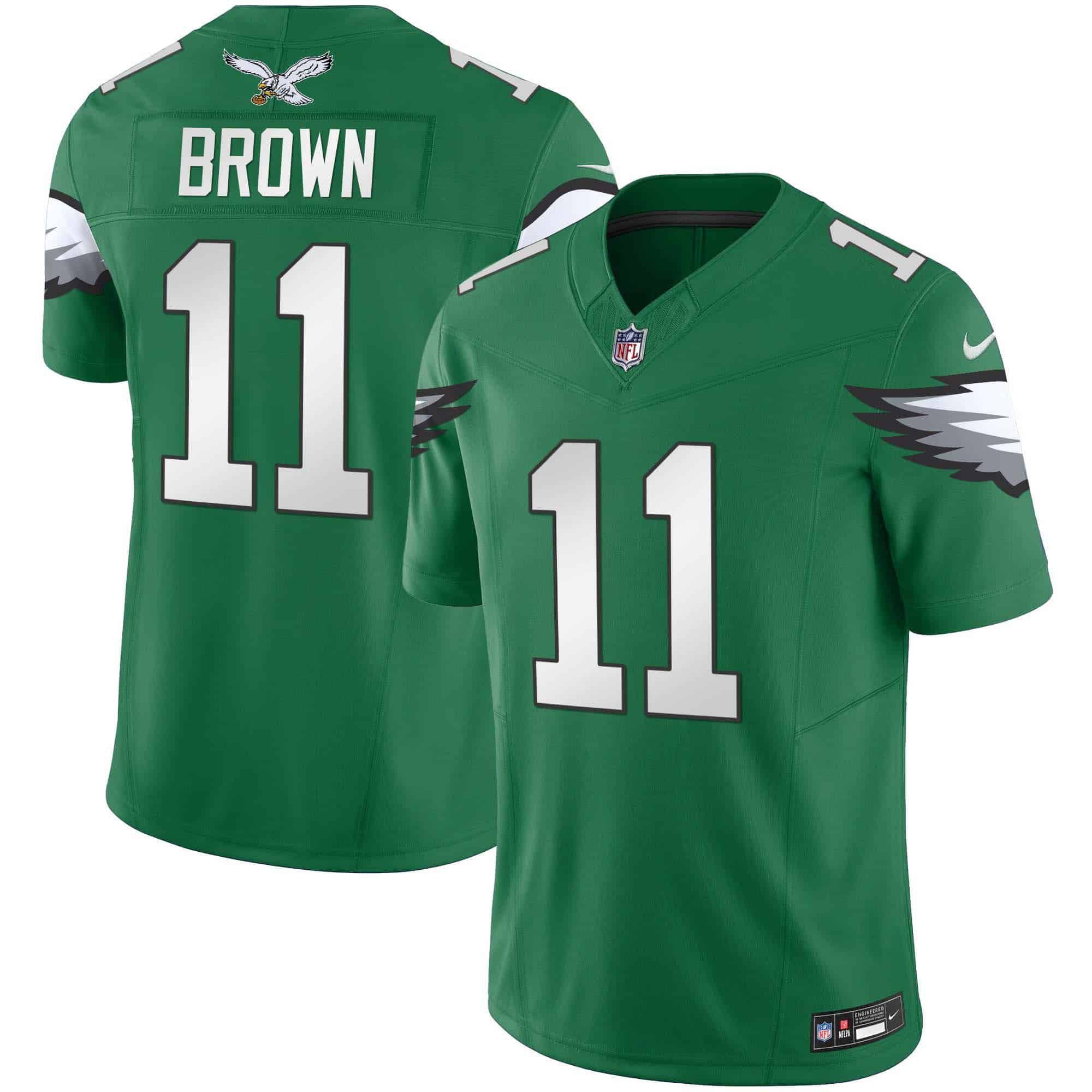 Men Philadelphia Eagles #11 Brown Green 2024 Nike Vapor Limited NFL Jersey->women nfl jersey->Women Jersey